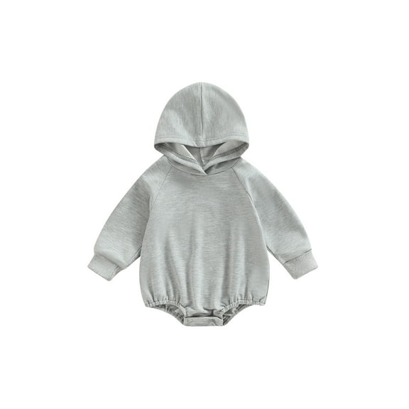 Bagilaanoe Newborn Baby Girl Boy Hood Romper Sweatshirt Long Sleeve Bodysuit Pullover 3M 6M 12M 18M Infant Casual Tee Tops