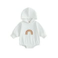 thumbnail image 1 of Bagilaanoe Newborn Baby Girl Boy Hooded Romper Sweatshirt Long Sleeve Bodysuit Rainbow Embroidery Pullover 3M 6M 12M 18M 24M Infant Casual Tee Tops, 1 of 8