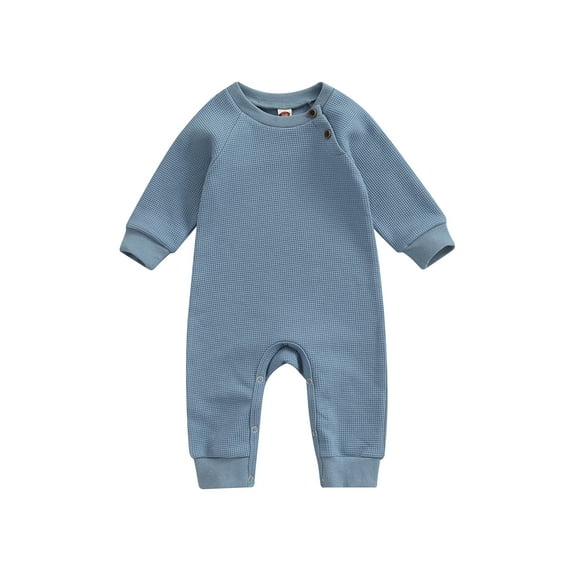 Bagilaanoe Newborn Baby Girl Boy Jumpsuit Thicken Waffle Long Sleeve Bodysuit 3M 6M 12M 18M 24M Infant Fall One Piece Romper