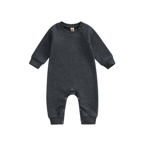 Bagilaanoe Newborn Baby Girl Boy Jumpsuit Thicken Waffle Long Sleeve Bodysuit 3M 6M 12M 18M 24M Infant Fall One Piece Romper