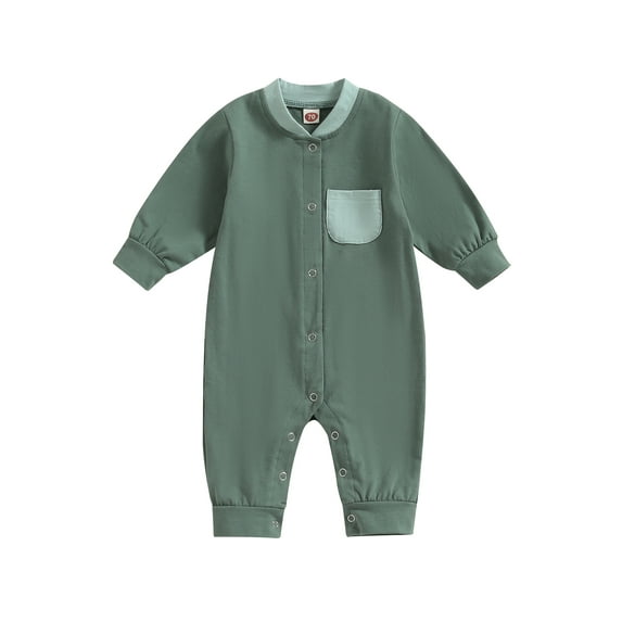 Bagilaanoe Newborn Baby Girl Boy Jumpsuits Contrast Color Long Sleeve Bodysuits 3M 6M 12M 18M Infant Casual One Piece Romper