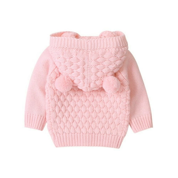 Bagilaanoe Newborn Baby Girl Boy Knit Cardigan Long Sleeve Hooded Sweater Knitwear Coat 3M 6M 12M 18M 24M Infant Fall Casual Tops Outwear