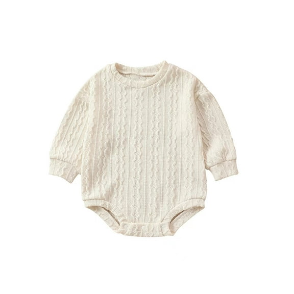 Bagilaanoe Newborn Baby Girl Boy Knit Rompers Long Sleeve Bodysuits 6M 12M 18M 24M Infant Casual One Piece Short Jumpsuit