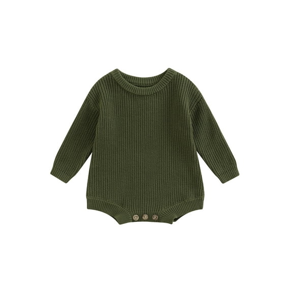 Bagilaanoe Newborn Baby Girl Boy Knit Rompers Sweater Long Sleeve Bodysuit 3M 6M 9M 12M 24M Infant Fall Winter One Piece Jumpsuit