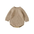 thumbnail image 1 of Bagilaanoe Newborn Baby Girl Boy Knitted Romper Sweater Long Sleeve Bodysuits Solid Color Pullover 1M 3M 6M 9M 12M 18M Infant Warm Jumpers Tops Fall Loose Knitwear, 1 of 9
