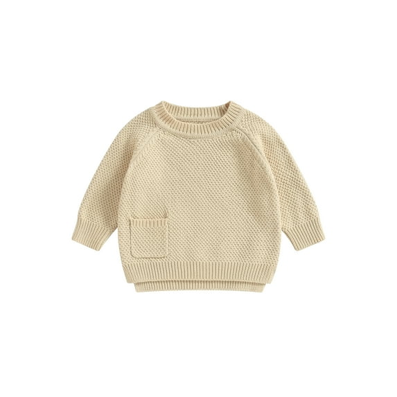 Bagilaanoe Newborn Baby Girl Boy Knitted Sweater Long Sleeve Pullover 3M 6M 9M 12M 18M 24M Infant Warm Jumpers Tops Fall Loose Knitwear
