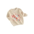 thumbnail image 1 of Bagilaanoe Newborn Baby Girl Boy New Year Clothes Knitted Sweater Long Sleeve Letters Embroidery Pullover 3M 6M 9M 12M 18M Infant Warm Jumpers Tops Fall Loose Knitwear, 1 of 9