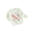 thumbnail image 1 of Bagilaanoe Newborn Baby Girl Boy New Year Clothes Knitted Sweater Long Sleeve Letters Embroidery Pullover 3M 6M 9M 12M 18M Infant Warm Jumpers Tops Fall Loose Knitwear, 1 of 9