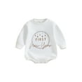 thumbnail image 1 of Bagilaanoe Newborn Baby Girl Boy New Year Clothes Romper Sweatshirt Long Sleeve Bodysuits Letter Print Pullover 3M 6M 12M 18M Infant Casual Tee Tops, 1 of 9