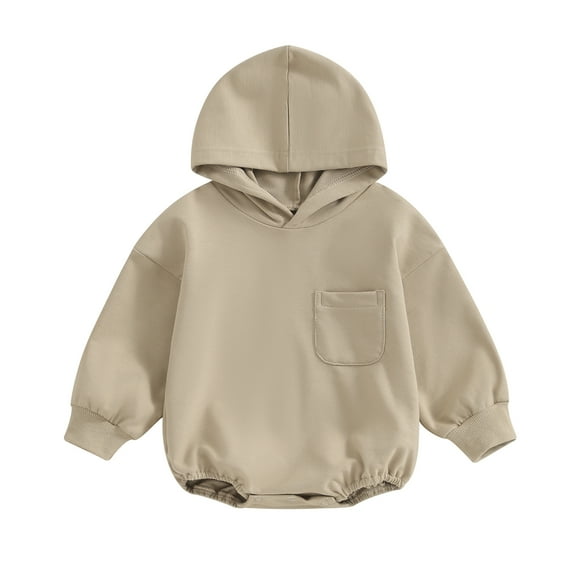 Bagilaanoe Newborn Baby Girl Boy Oversized Hooded Romper Sweatshirt Long Sleeve Bodysuits Pullover 6M 12M 18M 24M Infant Casual Tee Tops