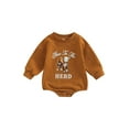 thumbnail image 1 of Bagilaanoe Newborn Baby Girl Boy Oversized Romper Sweatshirt Long Sleeve Bodysuit Letter Cow Print Pullover 3M 6M 12M 18M Infant Fall Tee Tops, 1 of 9