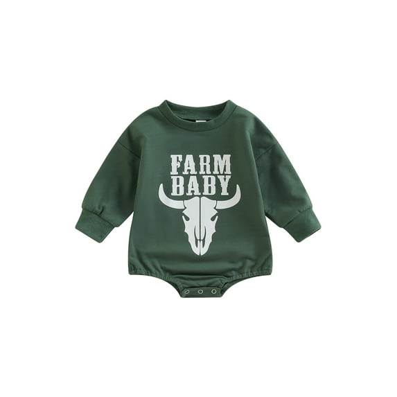 Bagilaanoe Newborn Baby Girl Boy Oversized Romper Sweatshirt Long Sleeve Bodysuit Letter Cow Print Pullover 3M 6M 12M 18M Infant Fall Tee Tops