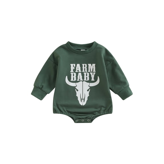 Bagilaanoe Newborn Baby Girl Boy Oversized Romper Sweatshirt Long Sleeve Bodysuit Letter Cow Print Pullover 3M 6M 12M 18M Infant Fall Tee Tops