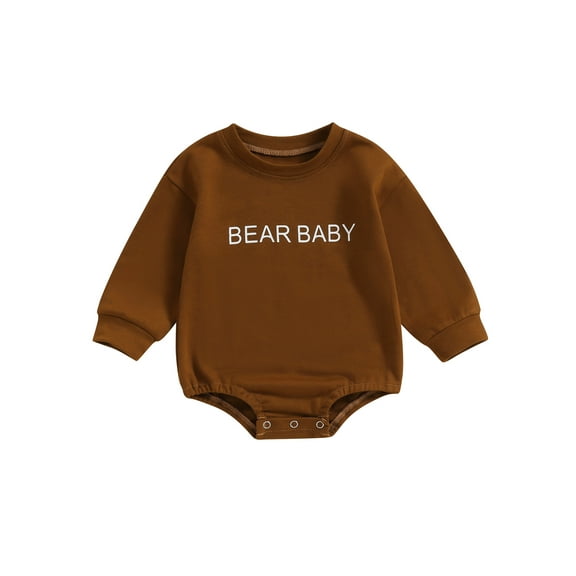 Bagilaanoe Newborn Baby Girl Boy Oversized Romper Sweatshirt Long Sleeve Bodysuit Letter Print Pullover 3M 6M 12M 18M Infant Casual Tee Tops