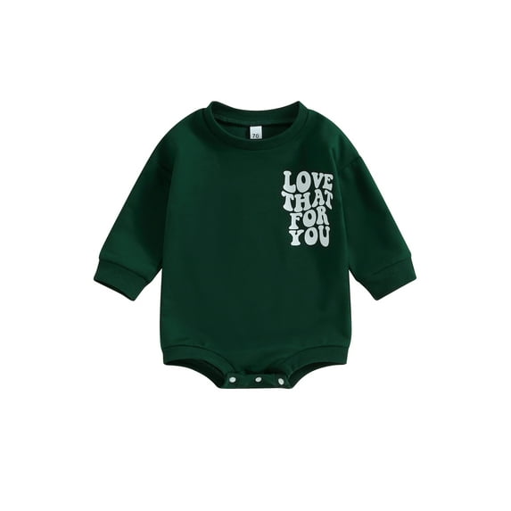 Bagilaanoe Newborn Baby Girl Boy Oversized Romper Sweatshirt Long Sleeve Bodysuit Letter Print Pullover 3M 6M 12M 18M Infant Casual Tee Tops