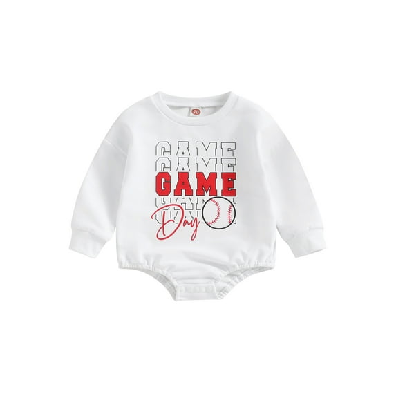 Bagilaanoe Newborn Baby Girl Boy Oversized Romper Sweatshirt Long Sleeve Bodysuit Letter Print Pullover 6M 12M 18M 24M Infant Casual Tee Tops