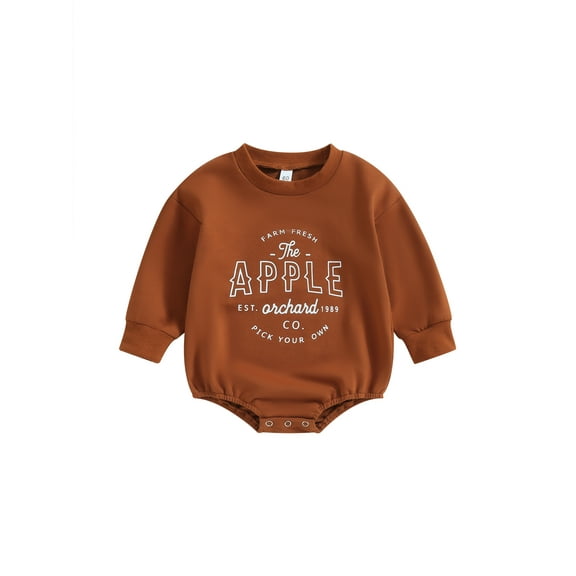 Bagilaanoe Newborn Baby Girl Boy Oversized Romper Sweatshirt Long Sleeve Bodysuit Letter Print Pullover 6M 12M 18M 24M Infant Casual Tee Tops