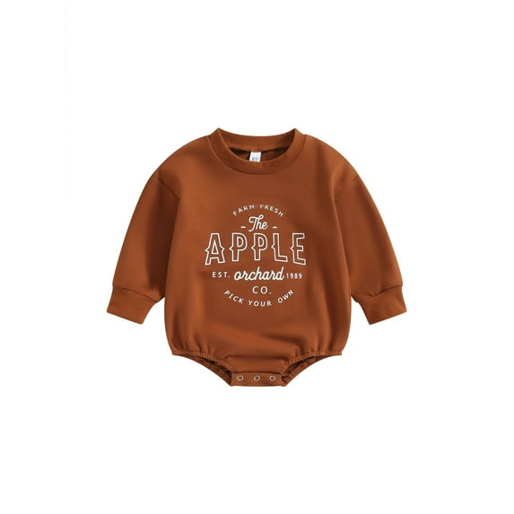 Bagilaanoe Newborn Baby Girl Boy Oversized Romper Sweatshirt Long Sleeve Bodysuit Letter Print Pullover 6M 12M 18M 24M Infant Casual Tee Tops