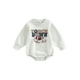 thumbnail image 1 of Bagilaanoe Newborn Baby Girl Boy Oversized Romper Sweatshirt Long Sleeve Bodysuit  Letter Rugby Print Pullover 6M 12M 18M 24M Infant Casual Tee Tops, 1 of 8