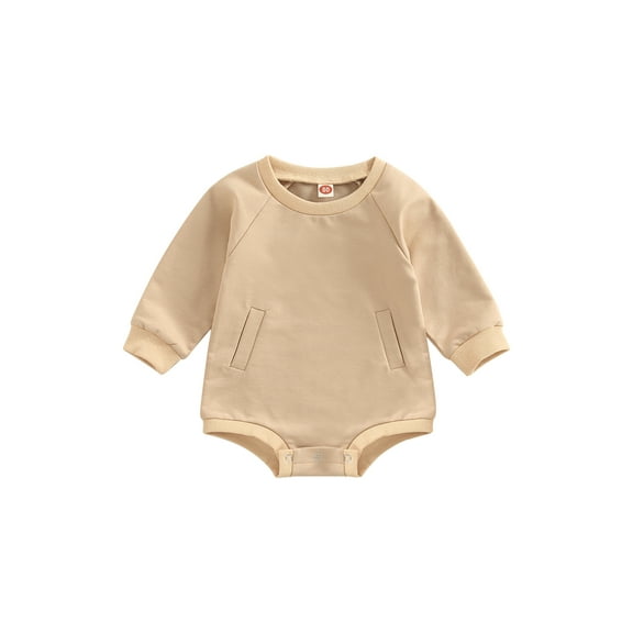 Bagilaanoe Newborn Baby Girl Boy Oversized Romper Sweatshirt Long Sleeve Bodysuit Loose Fit Pullover 6M 12M 18M 24M Fall Tops