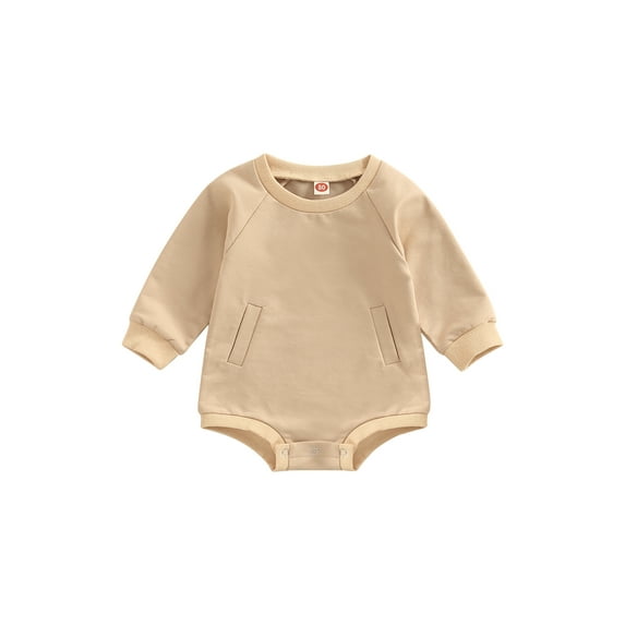 Bagilaanoe Newborn Baby Girl Boy Oversized Romper Sweatshirt Long Sleeve Bodysuit Loose Fit Pullover 6M 12M 18M 24M Fall Tops