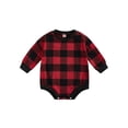 thumbnail image 1 of Bagilaanoe Newborn Baby Girl Boy Oversized Romper Sweatshirt Long Sleeve Bodysuit Plaid Pullover 6M 12M 18M 24M Infnat Fall Tee Tops, 1 of 8