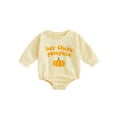 thumbnail image 1 of Bagilaanoe Newborn Baby Girl Boy Oversized Romper Sweatshirt Long Sleeve Bodysuit Pumpkin Letter Print Pullover 6M 12M 18M 24M Infant Fall Tee Tops, 1 of 7