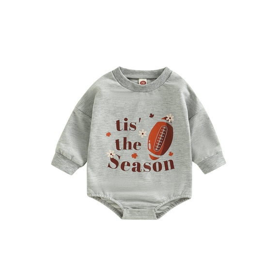 Bagilaanoe Newborn Baby Girl Boy Oversized Romper Sweatshirt Long Sleeve Bodysuit Rugby Letter Print Pullover 6M 12M 18M 24M Infant Casual Tee Tops
