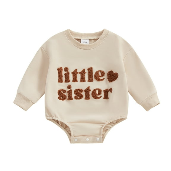 Bagilaanoe Newborn Baby Girl Boy Oversized Romper Sweatshirt Long Sleeve Bodysuits Letter Embroidered Pullover 3M 6M 12M 18M Infant Casual Tee Tops