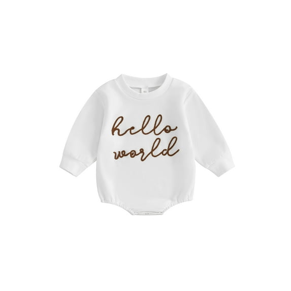 Bagilaanoe Newborn Baby Girl Boy Oversized Romper Sweatshirt Long Sleeve Bodysuits Letter Embroidery Pullover 3M 6M 12M 18M 24M Infant Casual Tee Tops