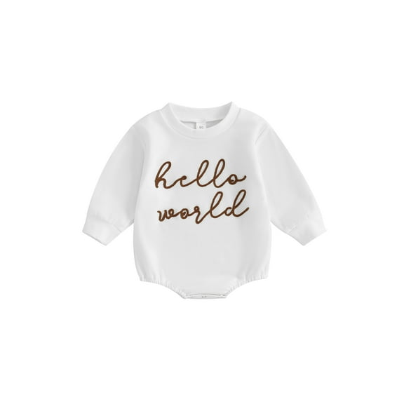 Bagilaanoe Newborn Baby Girl Boy Oversized Romper Sweatshirt Long Sleeve Bodysuits Letter Embroidery Pullover 3M 6M 12M 18M 24M Infant Casual Tee Tops