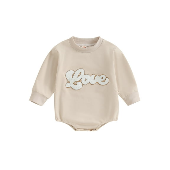Bagilaanoe Newborn Baby Girl Boy Oversized Romper Sweatshirt Long Sleeve Bodysuits Letter Embroidery Pullover 3M 6M 12M 18M 24M Infant Casual Tee Tops