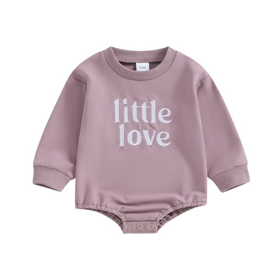 Bagilaanoe Newborn Baby Girl Boy Oversized Romper Sweatshirt Long Sleeve Bodysuits Letter Embroidery Pullover 3M 6M 12M 18M Infant Casual Tee Tops