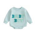 thumbnail image 1 of Bagilaanoe Newborn Baby Girl Boy Oversized Romper Sweatshirt Long Sleeve Bodysuits Letter Embroidery Pullover 3M 6M 12M 18M Infant Casual Tee Tops, 1 of 7