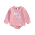 thumbnail image 1 of Bagilaanoe Newborn Baby Girl Boy Oversized Romper Sweatshirt Long Sleeve Bodysuits Letter Embroidery Pullover 3M 6M 12M 18M Infant Casual Tee Tops, 1 of 9