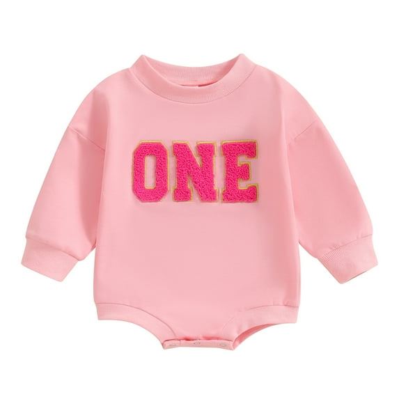 Bagilaanoe Newborn Baby Girl Boy Oversized Romper Sweatshirt Long Sleeve Bodysuits Letter Embroidery Pullover 6M 12M 18M Infant Casual Tee Tops