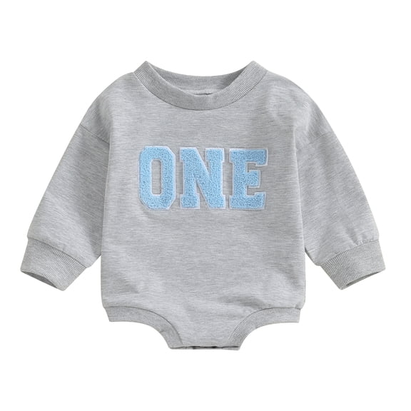 Bagilaanoe Newborn Baby Girl Boy Oversized Romper Sweatshirt Long Sleeve Bodysuits Letter Embroidery Pullover 6M 12M 18M Infant Casual Tee Tops