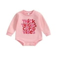 thumbnail image 1 of Bagilaanoe Newborn Baby Girl Boy Oversized Romper Sweatshirt Long Sleeve Bodysuits Letter Print Pullover 3M 6M 12M 18M 24M Infant Casual Tee Tops, 1 of 7