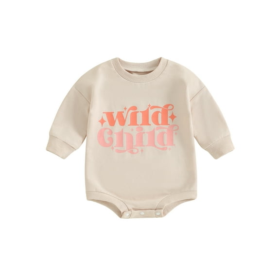 Bagilaanoe Newborn Baby Girl Boy Oversized Romper Sweatshirt Long Sleeve Bodysuits Letter Print Pullover 3M 6M 12M 18M 24M Infant Casual Tee Tops