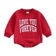 thumbnail image 1 of Bagilaanoe Newborn Baby Girl Boy Oversized Romper Sweatshirt Long Sleeve Bodysuits Letter Print Pullover 3M 6M 12M 18M Infant Casual Tee Tops, 1 of 1