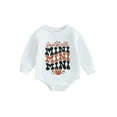 thumbnail image 1 of Bagilaanoe Newborn Baby Girl Boy Oversized Romper Sweatshirt Long Sleeve Bodysuits Letter Print Pullover 3M 6M 12M 18M Infant Casual Tee Tops, 1 of 7