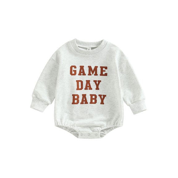Bagilaanoe Newborn Baby Girl Boy Oversized Rompers Letters Print Long Sleeve Bodysuits 3M 6M 12M 18M Infant Casual One Piece Short Jumpsuit