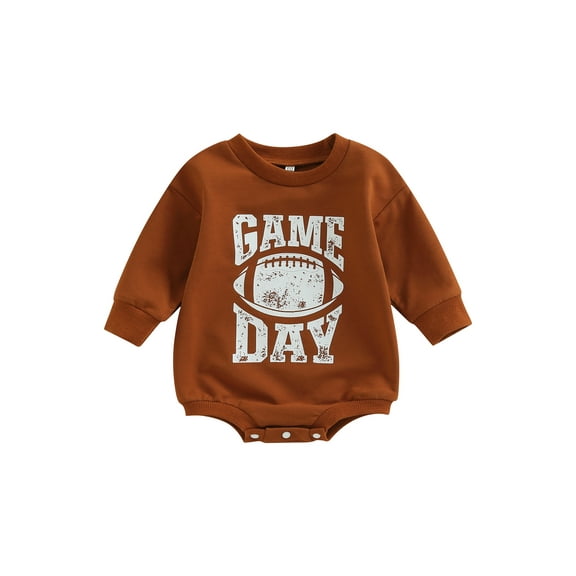 Bagilaanoe Newborn Baby Girl Boy Oversized Rompers Rugby Letter Print Long Sleeve Bodysuits 3M 6M 12M 18M Infant Casual One Piece Short Jumpsuit