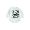 thumbnail image 1 of Bagilaanoe Newborn Baby Girl Boy Oversized Rompers Sweatshirt Long Sleeve Bodysuits Letter Print Pullover 3M 6M 12M 18M Infant Casual Tee Tops, 1 of 8