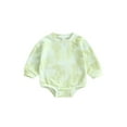 thumbnail image 1 of Bagilaanoe Newborn Baby Girl Boy Oversized Rompers Tie Dye Print Print Long Sleeve Bodysuits 6M 12M 18M 24M Infant Casual One Piece Short Jumpsuit, 1 of 8