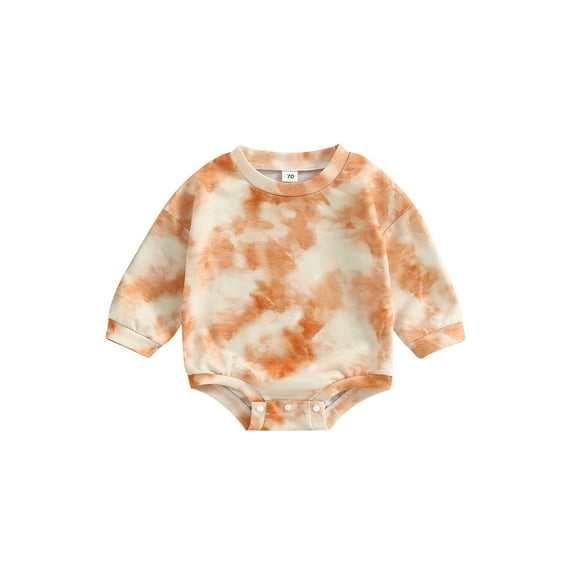 Bagilaanoe Newborn Baby Girl Boy Oversized Rompers Tie Dye Print Print Long Sleeve Bodysuits 6M 12M 18M 24M Infant Casual One Piece Short Jumpsuit