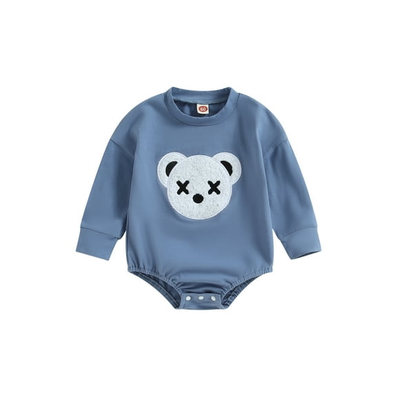 Bagilaanoe Newborn Baby Girl Boy Romper Sweatshirt Long Sleeve Bodysuit Embroidery Pullover 3M 6M 12M 18M 24M Infant Casual Tee Tops