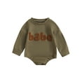 thumbnail image 1 of Bagilaanoe Newborn Baby Girl Boy Romper Sweatshirt Long Sleeve Bodysuit Letter Embroidery Pullover 3M 6M 12M 18M 24M Infant Casual Tee Tops, 1 of 8