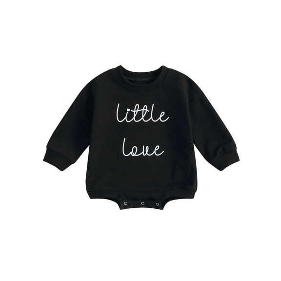 Bagilaanoe Newborn Baby Girl Boy Romper Sweatshirt Long Sleeve Bodysuit Letter Print Pullover 3M 6M 12M 18M Infant Casual Tee Tops