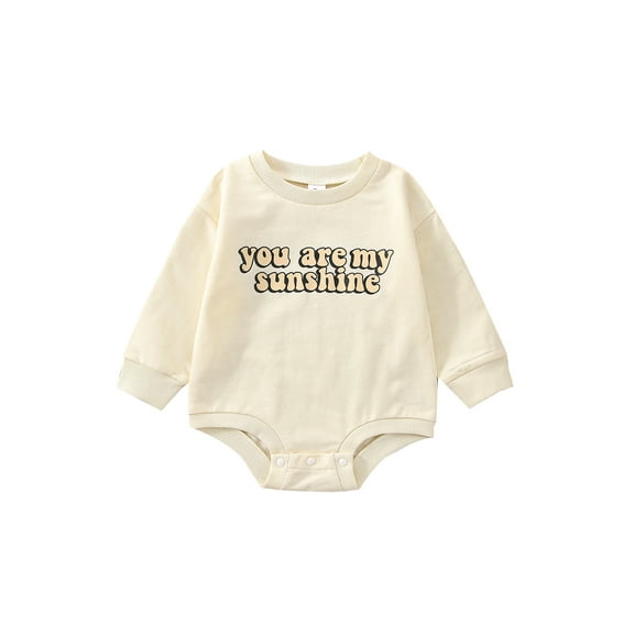 Bagilaanoe Newborn Baby Girl Boy Romper Sweatshirt Long Sleeve Bodysuit Letter Print Pullover 6M 12M 18M 24M Infant Casual Tee Tops